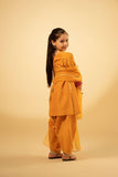 Fozia Khalid Kids - Luxe Amber - Mustard - Raw Silk - 3 Piece