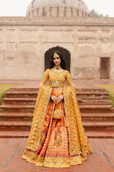 Maria Osama Khan - ZARIYA - YELLOW - Grip Silk & ORGANZA - 3 Piece