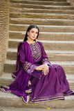 Fozia Khalid - ZEB - Silk - Plum - 3 Piece
