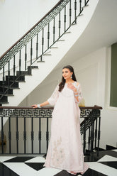 Fozia Khalid - ZIMAL - Kaftan - Silk - Nude pink - 2 Piece