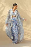 Sania Maskatiya - Zaina - Charmeuse , Organza , Charmeuse - Azure - 3 Piece