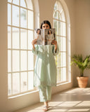 Ayla Studio - Cotton Hareem Embroidered Suit For Women - Green - 2 Piece