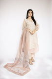 Sadia Aamir - Elaya - Off White Embroidered Organza Silk and Dupatta with Silk Culottes - 3 Piece - Studio by TCS
