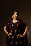 Maria Osama Khan - Charcoal Charm - BLACK - RAWSILK & Organza - 3 Piece