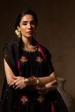 Maria Osama Khan - Charcoal Charm - BLACK - RAWSILK & Organza - 3 Piece