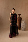 Maria Osama Khan - Charcoal Charm - BLACK - RAWSILK & Organza - 3 Piece