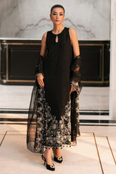 Cross Stitch - CHARCOAL VOID - Chiffon - 3 Piece - Unstitched