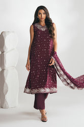 Cross Stitch - CHERRY WOOD - Chiffon - 4 Piece - Unstitched