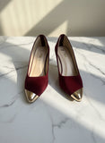 Milli Shoes - High Heel Court Shoes Maroon Block Heels For Women