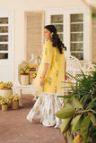Hummingbirdspk - Jaan-e-Bahar - Yellow & White Block Printed Gharara Set 4 Piece