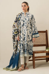 Cross Stitch - Beige Verve - 3 Piece - Khaddar Printed Suit - Unstitch