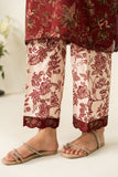 Cross Stitch - Floral Symphony - 2 Piece - Linen Printed Suit - Unstitch