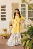 Hummingbirdspk - Jaan-e-Bahar - Yellow & White Block Printed Gharara Set 4 Piece