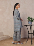Oaks - Embroidered Pret Shirt & Trouser Lawn Grey & Blue - 2 Piece