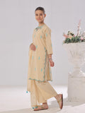 Oaks - Embroidered Cotton Silk Suit For Girl - Beige - 3 Piece