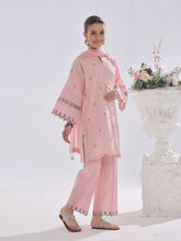Oaks - Embroidered Suit Pret Cotton Silk Jacquard Pink - 3 Piece