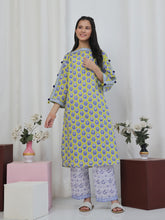 Oaks - Printed Lawn Suit For Girl - Green&Blue - 2 Piece