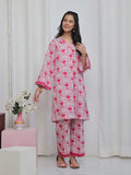 Oaks - Printed Lawn Suit For Girl - Pink - 2 Piece
