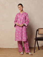 Oaks - Printed Pret Shirt & Trouser Lawn Magenta - 2 Piece