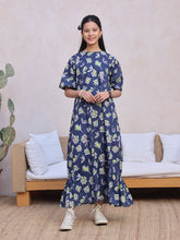 Oaks - Printed Pret Kurti Lawn Blue - 1 Piece