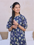 Oaks - Printed Pret Kurti Lawn Blue - 1 Piece