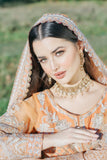 Kaanchi London - Hoor Organza Pishwas For Women - Orange - 3 Piece