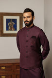 Deepak Perwani - jkt1420 & kas890 - Burgundy - 3 Piece