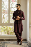 Deepak Perwani - jkt1509 & Kas890 - burgundy - 3 Piece