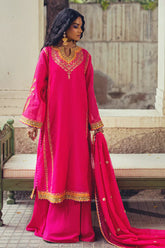 Sanam Chaudhri - Kolo Cotton Net Suit For Women - Melon - 3 Piece