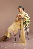 Cross Stitch - Sunset Garden Silk Suit For Women - Yellow - 2 Piece