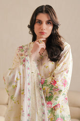 Cross Stitch - Petal Veil Digital Print Lawn Unstitch Suit For Women - 3 Piece