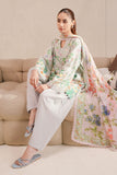 Cross Stitch - Minty Glow Digital Print Lawn Unstitch Suit For Women - 3 Piece