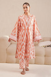 Cross Stitch - Saffron Fade Digital Print Lawn Unstitch Suit For Women - 2 Piece