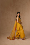 Laiba Khurram in Maria Osama Khan - Marigold Muse - YELLOW MUSTARD - RAWSILK & Organza - 3 Piece