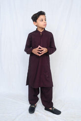 Mom4Little - Burgundy shalwar kameez set