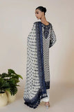 Rizwan Beyg - Marori Embroidery Blue & White Shirt & Dupatta