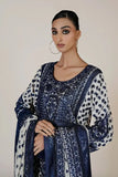 Rizwan Beyg - Marori Embroidery Blue & White Shirt & Dupatta