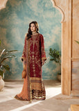 Sara Jahan - Rang E Bahar Chiffon Embroidered Suit For Women - Maroon - 3 Piece