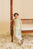 Hummingbirdspk - Mint Silk Jamawar Waistcoat - 1 Piece