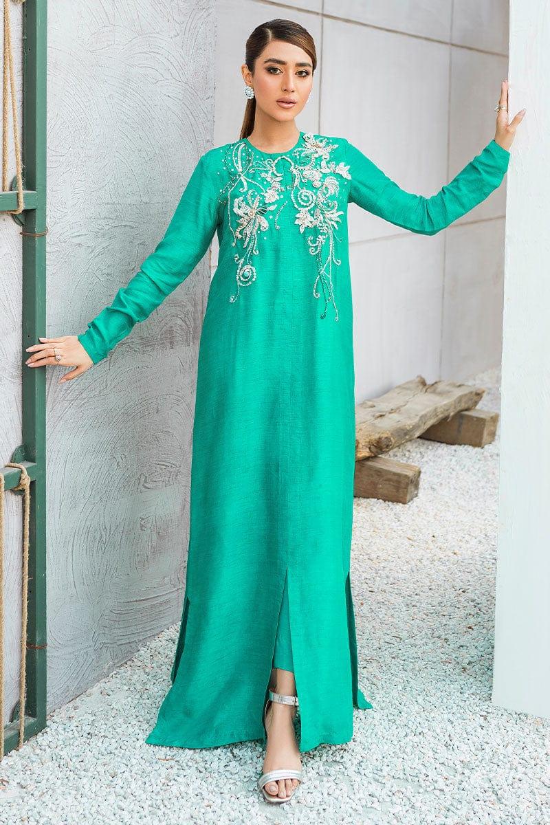 Malook - Azmaray - Green -Raw Silk - 2 Piece - Studio by TCS