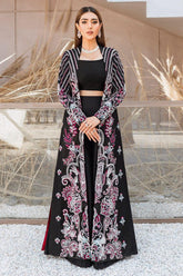 Malook - Zareesh - Black - Embroidered Raw Silk - 3 Piece - Studio by TCS