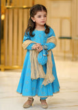 Modest - Cotton Suit For Girl - Blue - 3 Piece