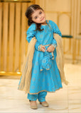 Modest - Cotton Suit For Girl - Blue - 3 Piece