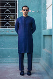 Deepak Perwani - mof1897-1 & jkt1452 - Royal Blue - Raw Silk - 3 Piece