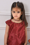 Mom4little - Maroon Katan Farshi shalwar set - 2 Piece