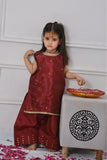 Mom4little - Maroon Katan Farshi shalwar set - 2 Piece