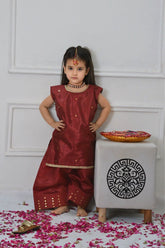 Mom4little - Maroon Katan Farshi shalwar set - 2 Piece