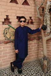 Mom4Little-Navy Blue Kameez Shalwar set