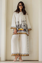 Deepak Perwani - Newyork - Korean Silk - White - 2 Piece