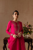 Maria Osama Khan - Peony - FUSHIA PINK - RAWSILK & Organza - 3 Piece